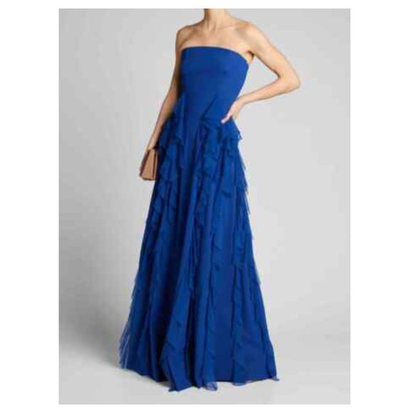 Chiara Boni Dresses & Skirts - Chiara Boni La Petite Robe Alanna Strapless Ruffled Gown Dress